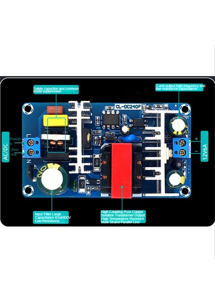 12V6A Anahtarlama Güç Kaynağı Kartı 70W Izole Güç Kaynağı Modülü (Yurt Dışından)