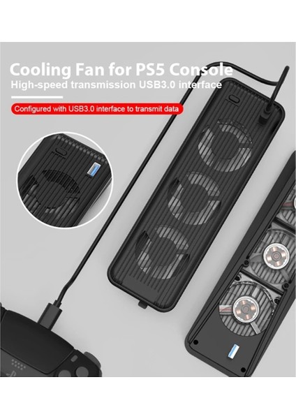 Soğutma Fanı Sessiz Soğutucu LED Işıklı Usb3.0 Portlu Siyah (Yurt Dışından) fiyatları