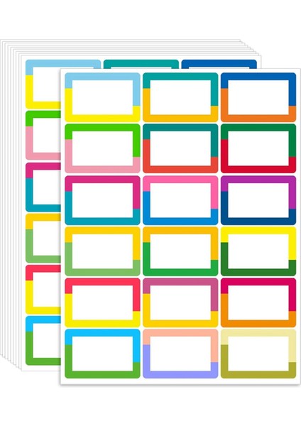 18 Renk Isim Etiketi Çıkartmaları 630 Etiket A (Yurt Dışından)