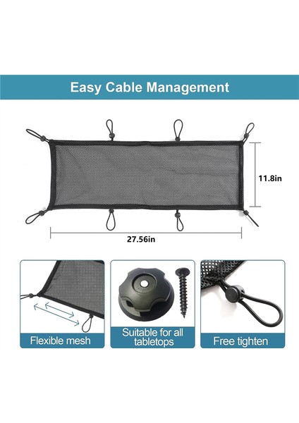 Masa Altı Kablo Yönetimi Örgü Düzenleyici Kablo Gizleyiciler 70X30CM (Yurt Dışından) indirimleri
