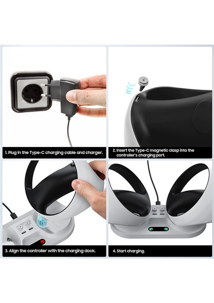 Ps Vr2 Kontrol Cihazı Için Şarj Istasyonu 4 Tip-C Manyetik Toka ile (Yurt Dışından) modelleri