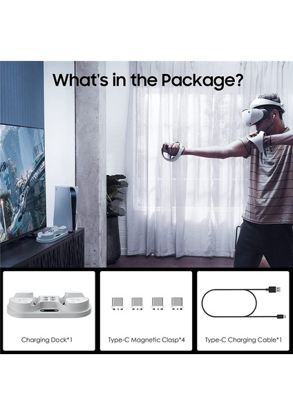 Ps Vr2 Kontrol Cihazı Için Şarj Istasyonu 4 Tip-C Manyetik Toka ile (Yurt Dışından) indirimleri