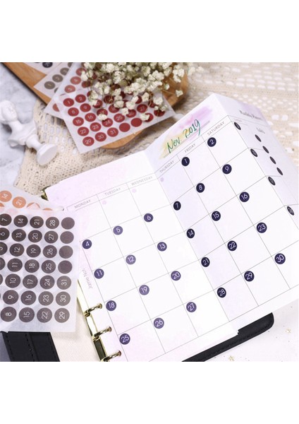 12 Adet Renkli Yuvarlak Sayı Tarih Sticker A (Yurt Dışından) indirimleri