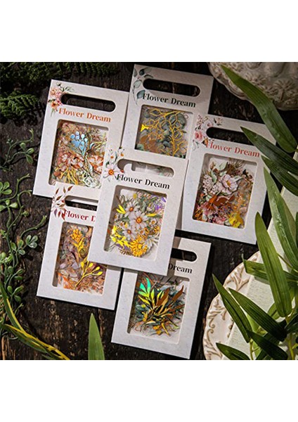 240 Adet Altın Varak Bitkisel Şeffaf Arkaplanlı Çiçek Sticker (Yurt Dışından) fiyatları
