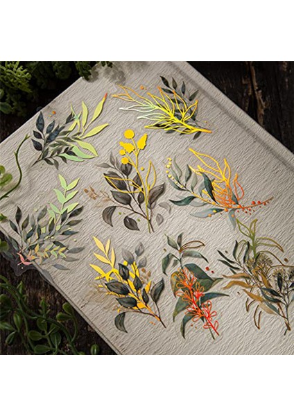 240 Adet Altın Varak Bitkisel Şeffaf Arkaplanlı Çiçek Sticker (Yurt Dışından) fırsatları