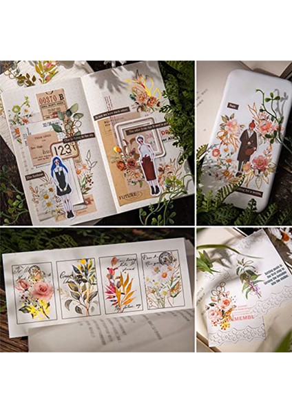 240 Adet Altın Varak Bitkisel Şeffaf Arkaplanlı Çiçek Sticker (Yurt Dışından) indirimleri