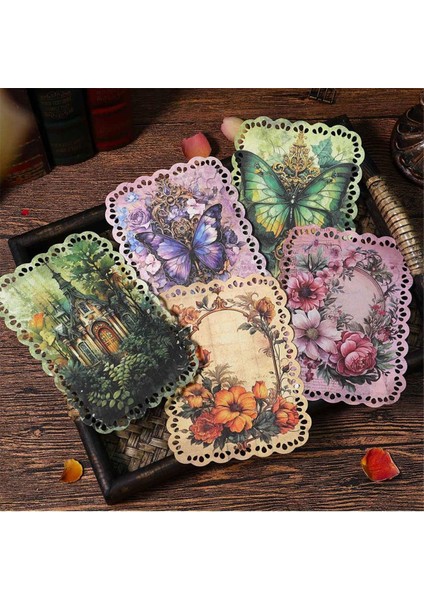 80 Yaprak Çiçek Şekilli Scrapbook Kağıdı Vintage Dekupaj Kağıdı (Yurt Dışından)