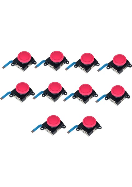 10 Adet 3D Analog Joystick Anahtarı Lite Joycon Kontrol Cihazı Kırmızı (Yurt Dışından)