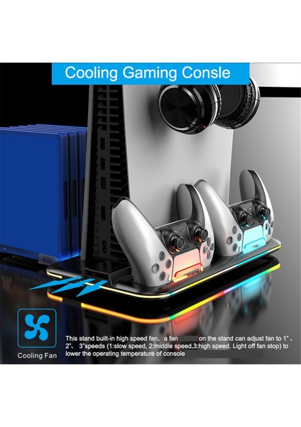 3 Mod LED Soğutma Fanı Stand 2 Kontrol Cihazı Şarj Istasyonu Siyah (Yurt Dışından) indirimleri