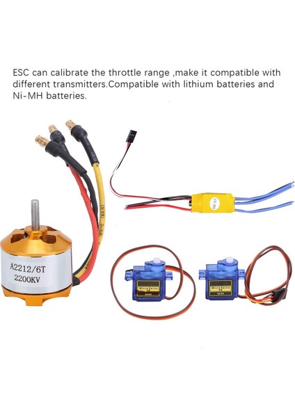 SG90 Servo 2212 KV2200 Fırçasız Motor 30A Esc Elektrik Motoru Kiti (Yurt Dışından)