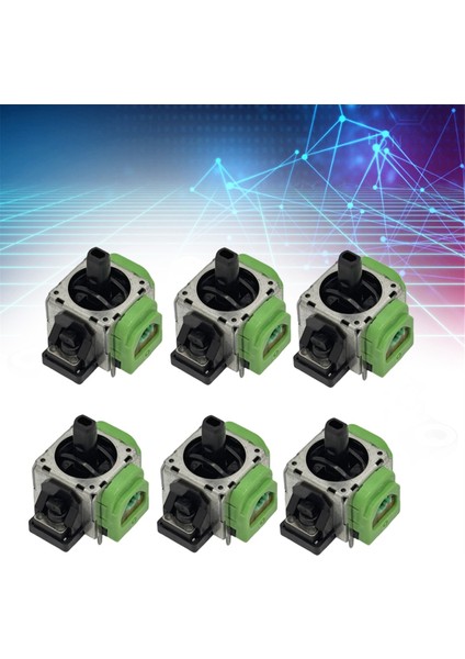 6 Adet Hall Elektromanyetik Joystick 3D Analog Çubuk (Yurt Dışından)