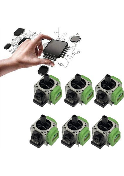 6 Adet Hall Elektromanyetik Joystick 3D Analog Çubuk (Yurt Dışından)