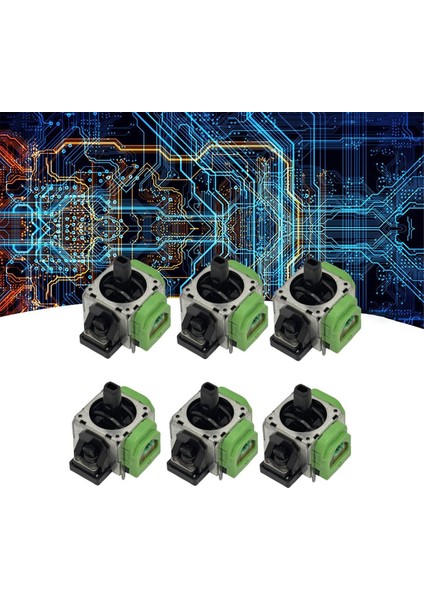 6 Adet Hall Elektromanyetik Joystick 3D Analog Çubuk (Yurt Dışından)