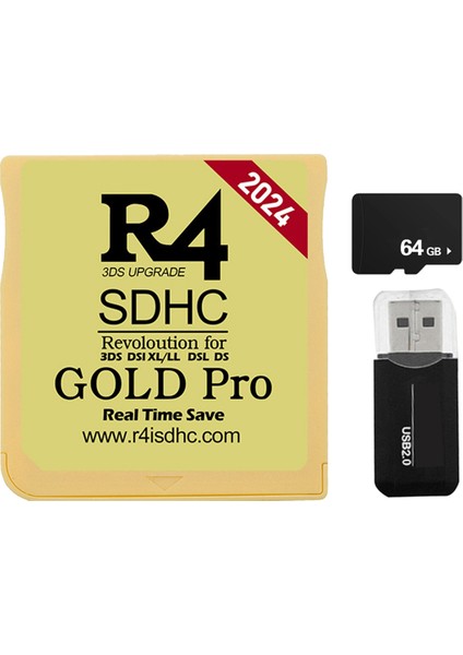 2024 R4 Kart R4 Sdhc Adaptör Flash Kart 64G Dsl Xlll B (Yurt Dışından)