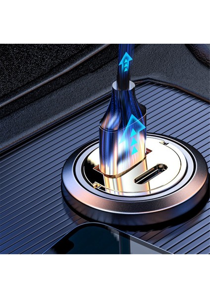 120W Araç Telefon Şarj Cihazı USB Type C Port Adaptörü Mini USB Araç Şarj Cihazı-B (Yurt Dışından) fiyatları