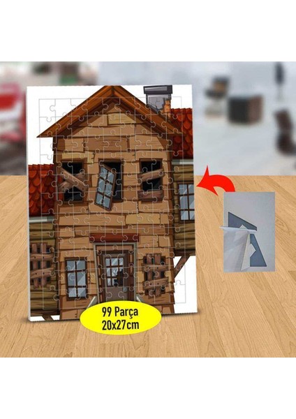 Yıkık Dökük Tahta Ev 99 Parça Puzzle Yapboz TABLO-1308-3336