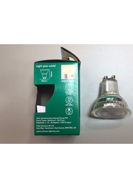 6 Adet Sylvanıa Dimli 6W=75W 550 Lümen Gu 10 3000KELVİN LED Spot 25,000 Saat