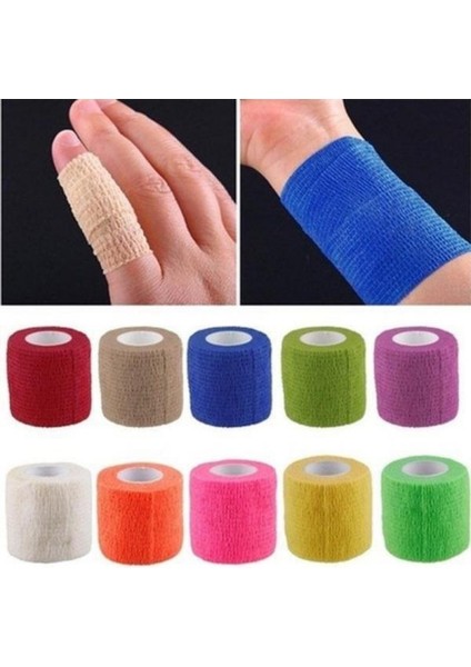 1 Rulo Gazlı Tıbbi Bandaj Nefes Alabilen Kendiliğinden Kilitlenen Esnek Kinesiyoloji Bandı Yapışkanlı Spor Parmak Bacak Tıbbi Gazlı Bandaj (Yurt Dışından)