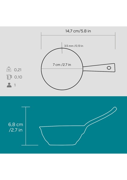 Döküm Yuvarlak Sufle Sos Kabı Döküm Demir Yekpare Saplı Çap(Ø)7cm. indirimleri