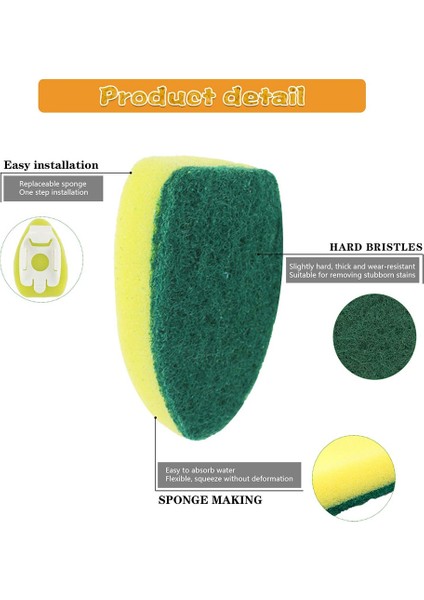 Ağır Hizmet Tipi Bulaşık Yıkama Süngeri, Saplı Bulaşık Yıkama Süngeri, Çizmeyen ve Tekrar Kullanılabilir Bulaşık Lavabosu (9 Adet) (Yurt Dışından) fırsatları