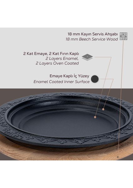 Döküm Oval Döner Kebap Tabağı Kayın Servis Ahşabı. Çap(Ø)28cm. fırsatları
