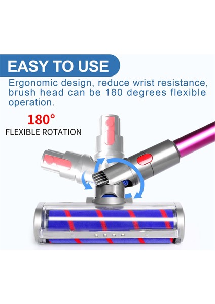 Dyson V7 V8 V10 V11 V15 Için Vakum Motorhead Ataşmanı Sert Zeminler ve Alçak Halılar Için Anahtar Düğmeli LED Işık (Yurt Dışından) fiyatları