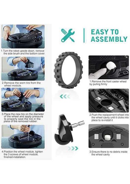 Irobot Roomba 500 600 700 800 900 Serisi 860 870 675 880 960 980 Kaymaz Parçalar Için Yedek Ön Tekerlek ve Lastikler (Yurt Dışından) modelleri