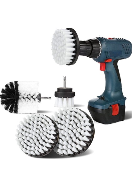 4 Adet Matkap Temizleme Fırçası, Elektrikli Matkap Için 2/3,5/4/5 Inç Döner Temizleme Fırçası Yumuşak Kıllı Halı Temizleme Fırçası (Yurt Dışından)