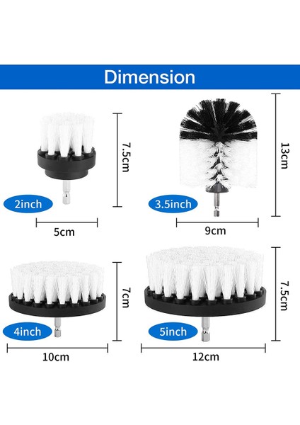 4 Adet Matkap Temizleme Fırçası, Elektrikli Matkap Için 2/3,5/4/5 Inç Döner Temizleme Fırçası Yumuşak Kıllı Halı Temizleme Fırçası (Yurt Dışından) fiyatları