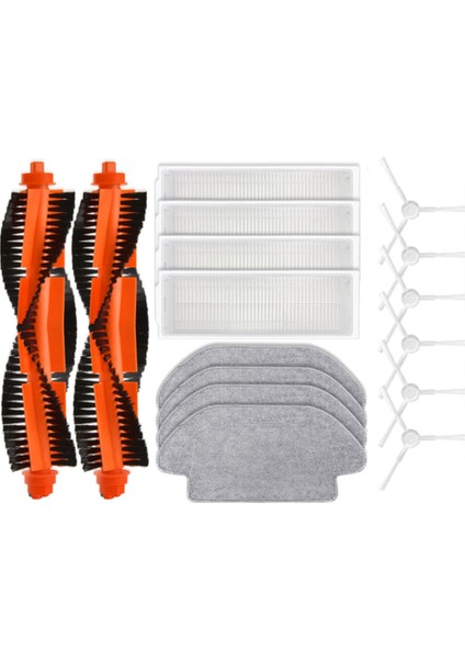 Xiaomi Robot Süpürge S10 Için 16 Adet Xiaomi Robot Süpürge S12 B106GL Yedek Parçalar Ana Yan Fırça Hepa Filtre Paspas Bezi (Yurt Dışından)