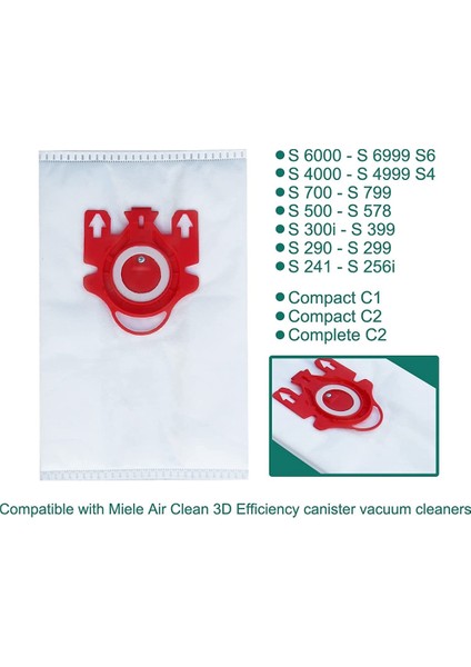 Miele Fjm Bags Airclean 3D Efficiency Elektrikli Süpürge Için Fjm Vakum Torbaları 12'li Paket, 4 Çift Motor Filtresi Dahil (Yurt Dışından) fırsatları