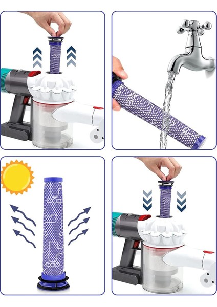 Dyson-Vacuum Filtresi Için 4 Parça Yedek Ön Filtre Dyson V6 V7 V8 Serisiyle Uyumlu Parçayı Değiştirir (Yurt Dışından) modelleri