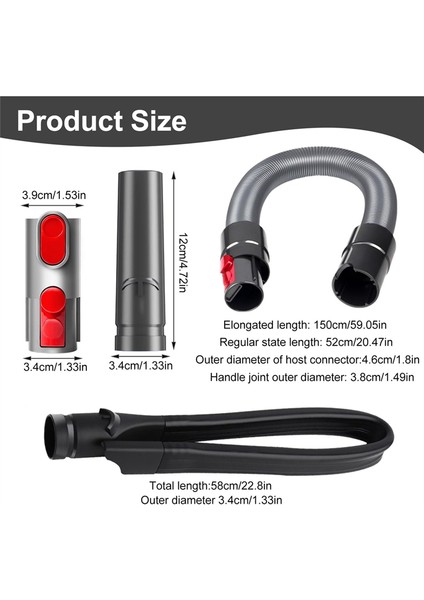 Dyson V7 V8 V10 V11 V15 Elektrikli Süpürge Aksesuarları, Dyson Hortum Dar Alan Başlığı Adaptörleri Için Elektrikli Süpürge Aparatı (Yurt Dışından) modelleri