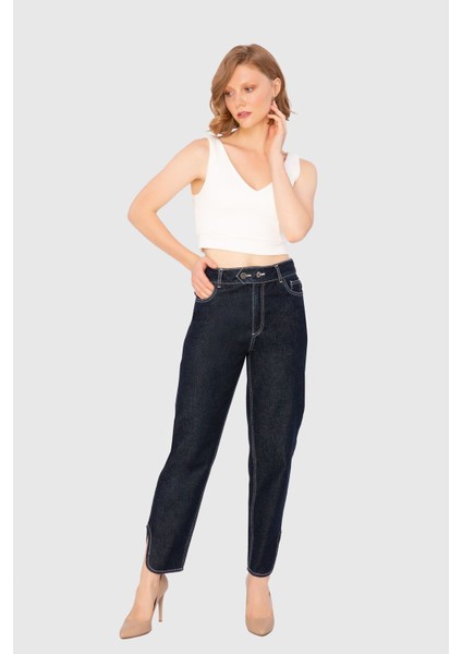 V Yaka Ekru Kısa Crop Top