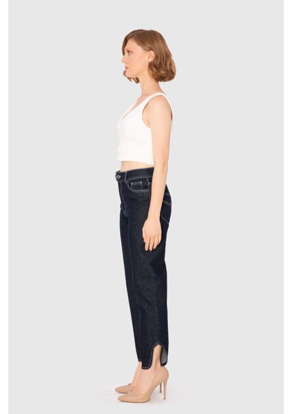 V Yaka Ekru Kısa Crop Top