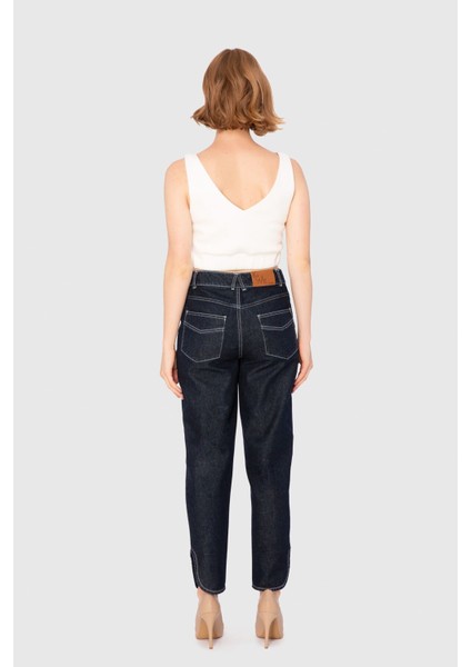 V Yaka Ekru Kısa Crop Top