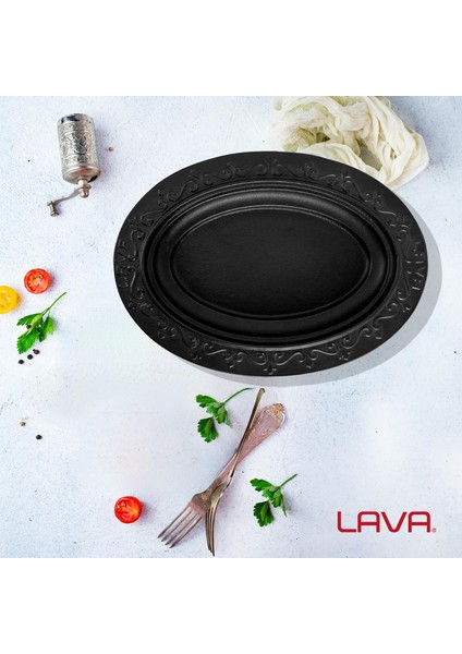 Döküm Oval Döner, Kebap Tabağı. Ölçü 32X23CM.