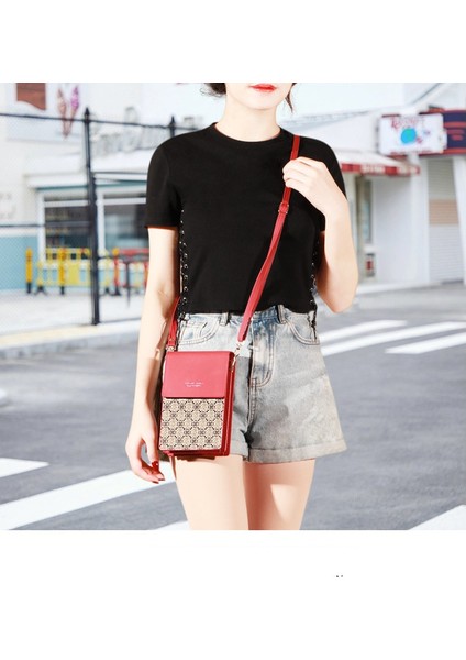 Moda Bayan Telefon Çantası Moda Çapraz Omuz Küçük Omuz Çantası Çok Fonksiyonlu Cep Telefonu Çantası (Yurt Dışından) fırsatları