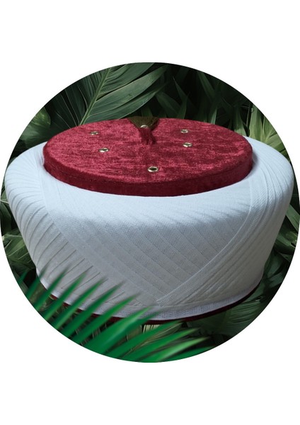 Klasik Sultan Sarık, İmam Sarığı, Takke, Cübbe, Bordo Imam Sarığı, Cübbe, Takke, (S0012)