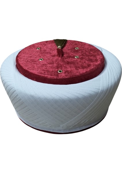 Klasik Sultan Sarık, İmam Sarığı, Takke, Cübbe, Bordo Imam Sarığı, Cübbe, Takke, (S0012)