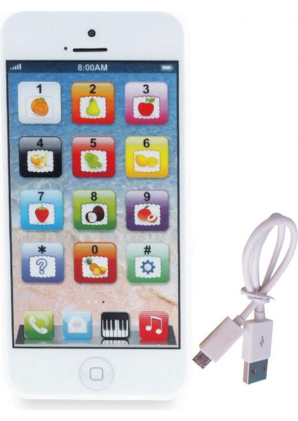 Hengshan Telefon Çocuklar Öğrenme Oyuncak Cep Telefonu Beyaz USB Şarj Edilebilir, (Yurt Dışından)