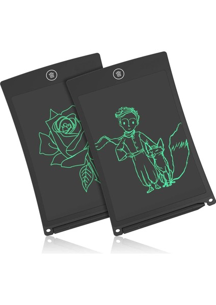 Hengshan 8.5 Inç LCD Yazı Tableti Ikili Set Kilit Fonksiyonlu Ofis Beyaz Tahta Bülten Panosu Mutfak (Yurt Dışından)