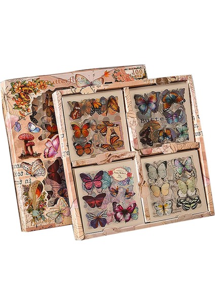 Hurda Günlük Malzemeleri Için Scrapbook Çıkartmaları Kelebek Kanatları (Yurt Dışından)