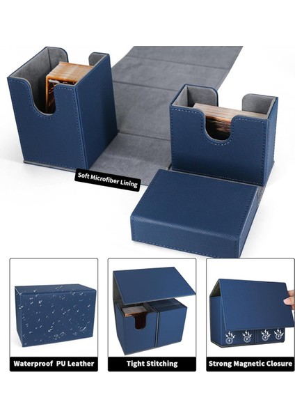 Kart Destesi Kutusu, Flip Zar Tepsisi ile Premium Kart Kutusu, Mavi (Yurt Dışından) modelleri