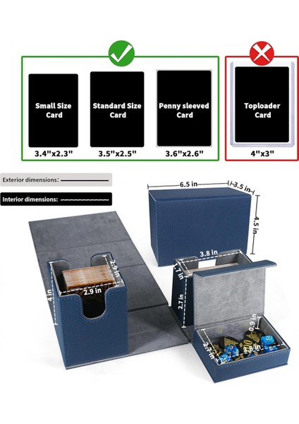 Kart Destesi Kutusu, Flip Zar Tepsisi ile Premium Kart Kutusu, Mavi (Yurt Dışından) fırsatları