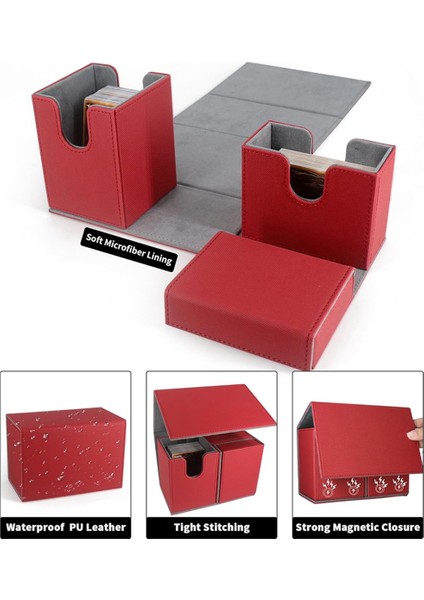 Kart Destesi Kutusu, Flip Zar Tepsili Premium Kart Kutusu, Kırmızı (Yurt Dışından) fiyatları