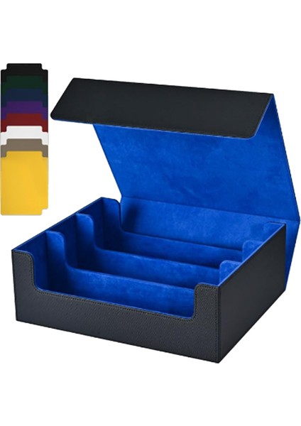 Kart Saklama Kutusu, Ticaret Kartları Için, 1800+ Pu Kart Deste Kutusu, Siyah+Mavi (Yurt Dışından) fiyatları