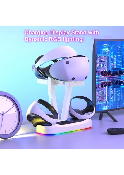 Renkli Rgb Işık ve Kulaklık Tutucu ile Ps Vr2 Şarj Istasyonu Için (Yurt Dışından) fiyatları