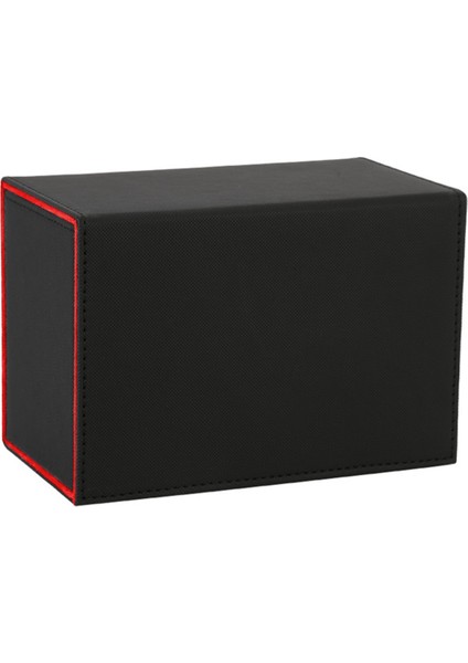 Kart Destesi Kutusu, Flip Zar Tepsisi ile Premium Kart Kutusu, Siyah+Kırmızı (Yurt Dışından)