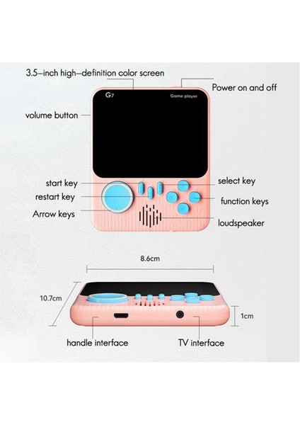 Iki Kişilik Versiyon G7 Oyun Konsolu Pembe (Yurt Dışından) fiyatları